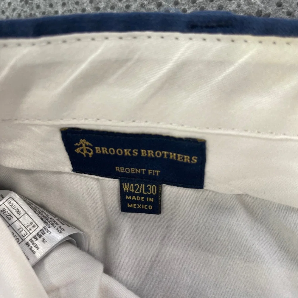 Brooks Brothers Regent Fit Blue Merino Wool Blend Dress Pants Mens 42x30
